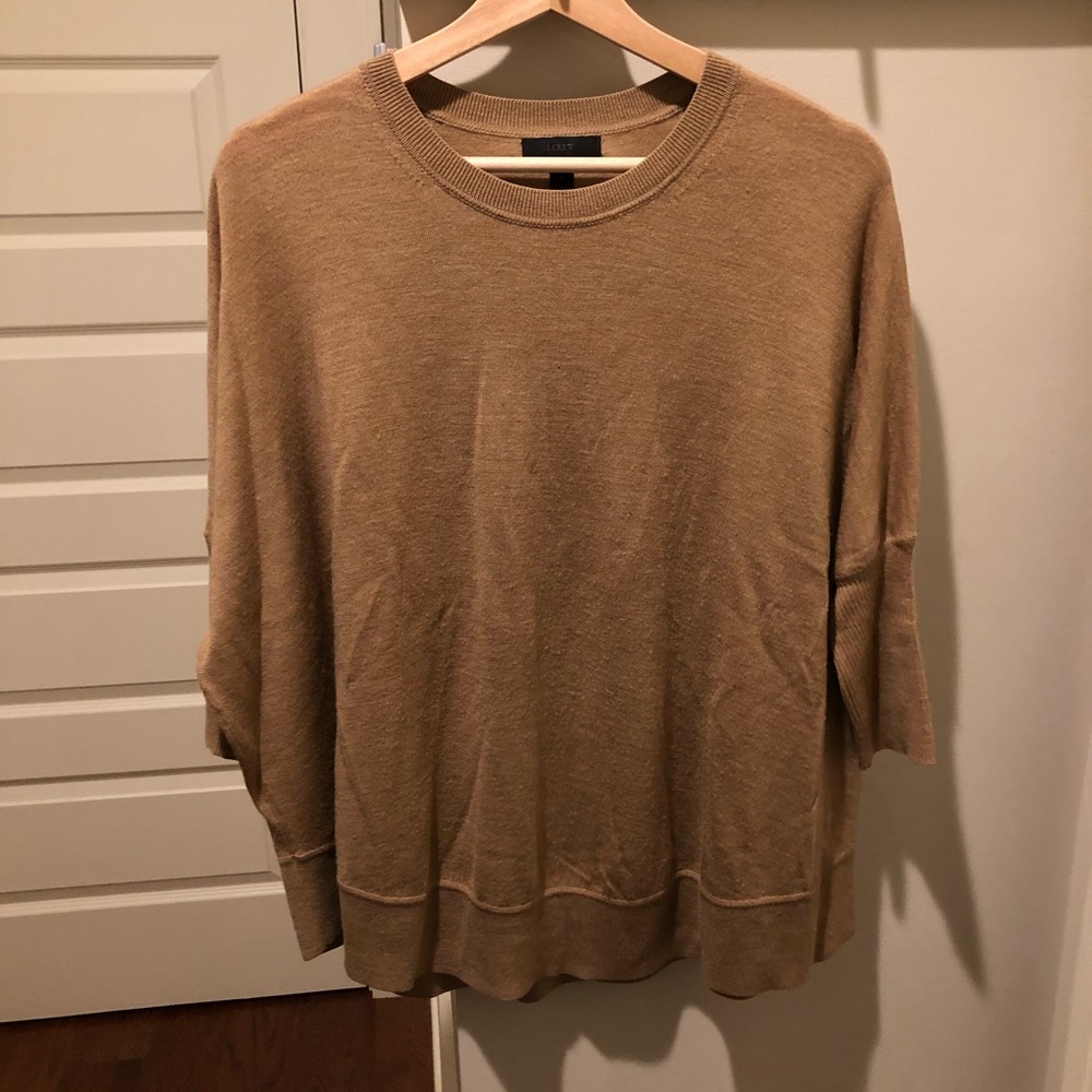 Camel colored J. Crew popover sweater